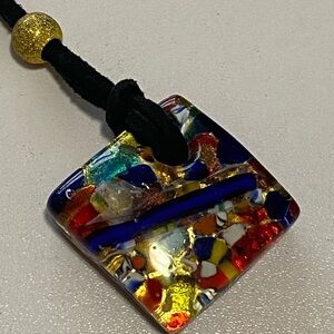 Murano Colorful Glass Pendant Necklace
